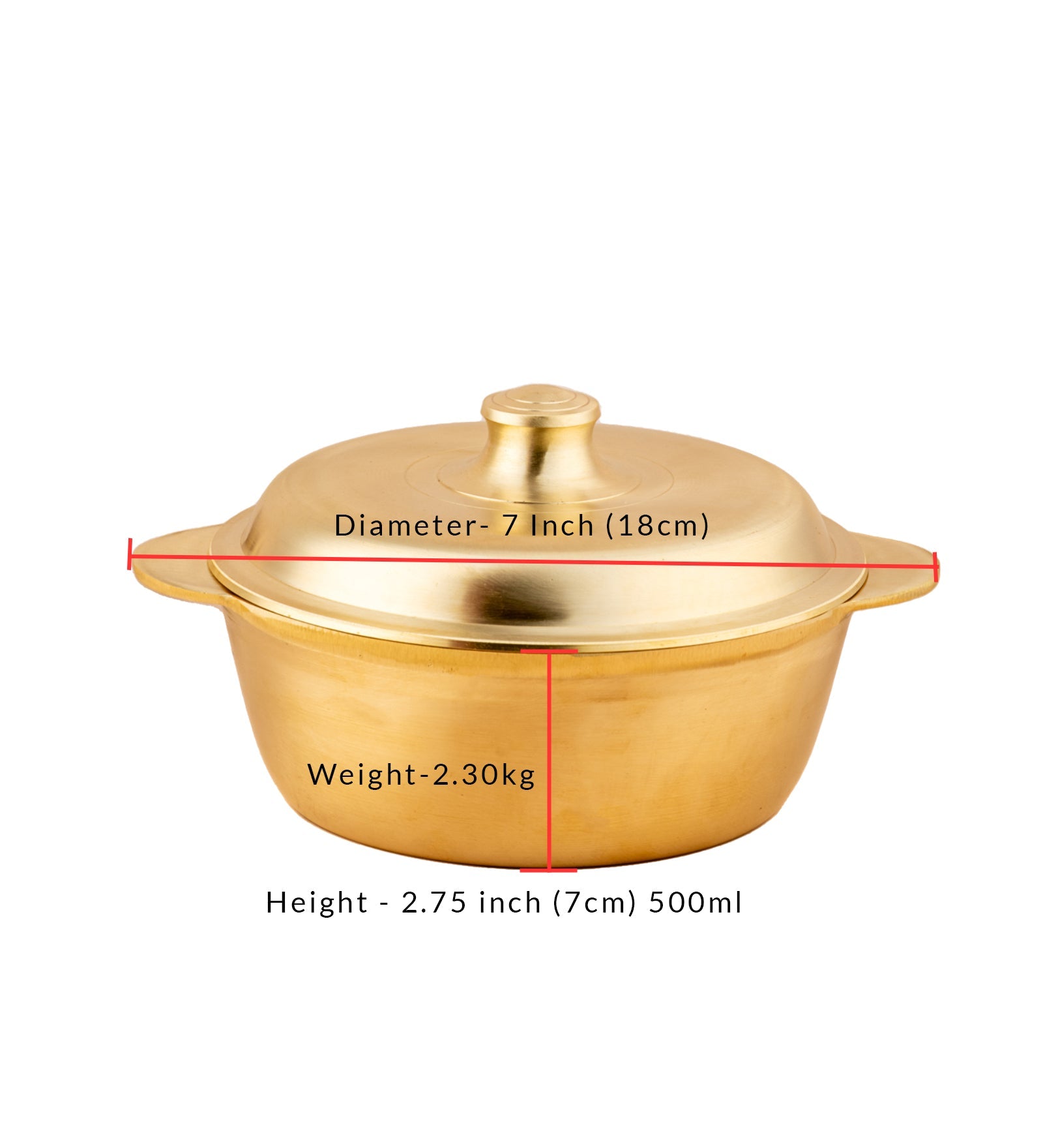 Bronze Casserole Handi (Medium) | Traditional Kansa Cookware – Serving Set on Brown Living™. SKU: B38. Img 3.