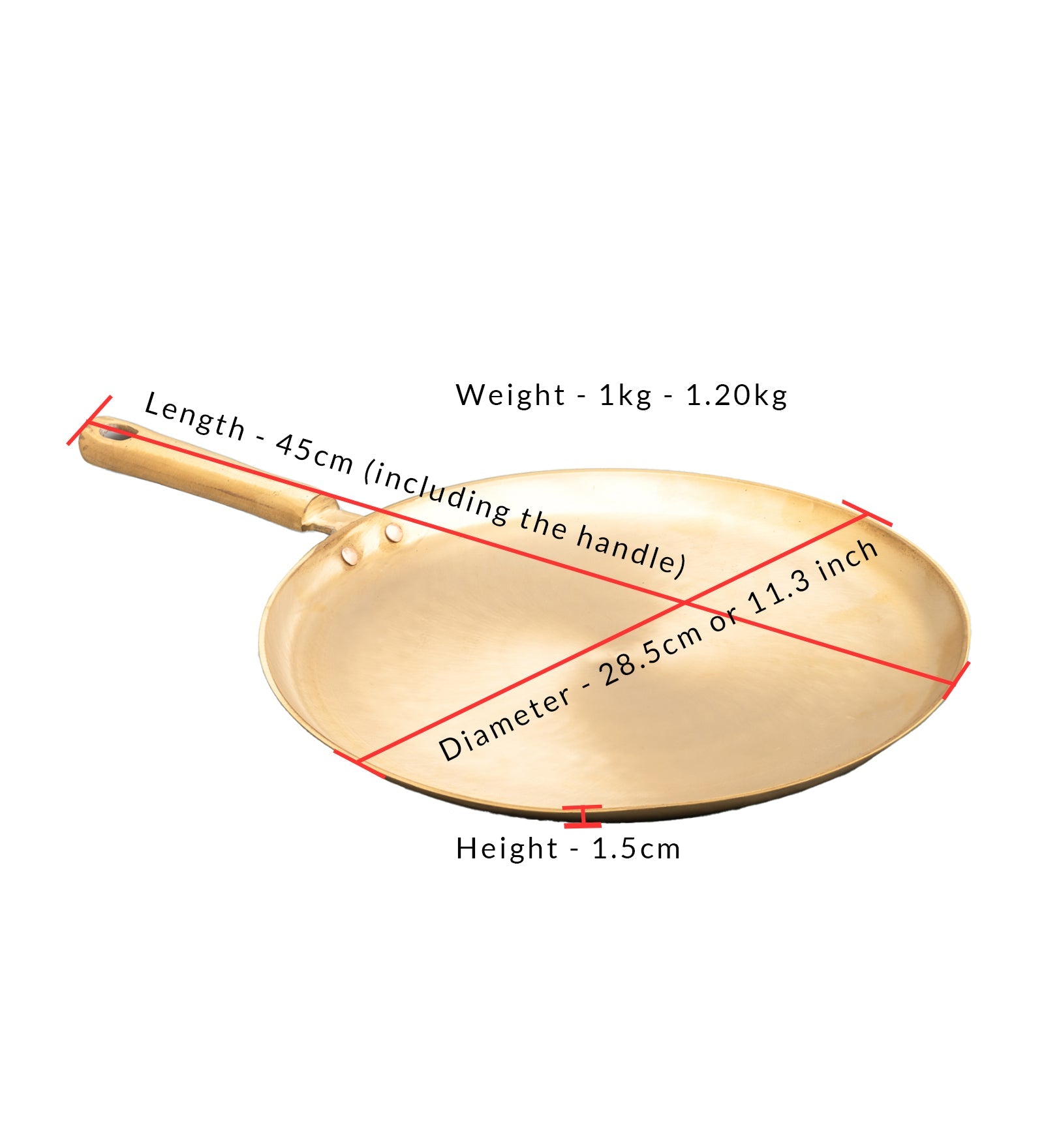Bronze Chapati/Roti Tawa Large – Cookware on Brown Living™. SKU: bronze-roti-tawa-1300g-packof1. Img 3.
