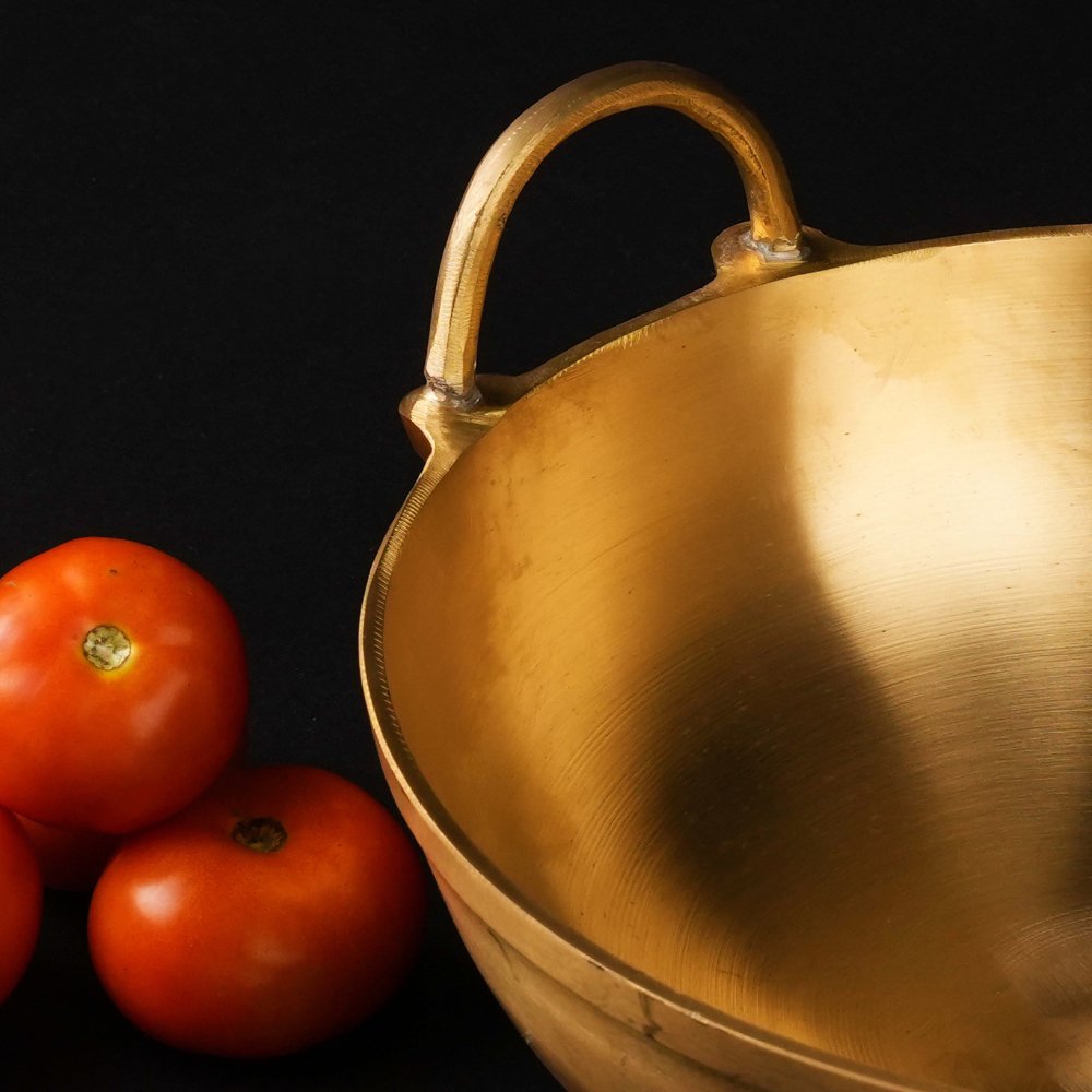 Bronze Handmade Kadai - Large – Cookware on Brown Living™. SKU: Bronze - kadai - 1800gpackof1. Img 2.