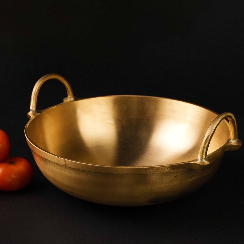 Bronze Handmade Kadai - Large – Cookware on Brown Living™. SKU: Bronze - kadai - 1800gpackof1. Img 3.