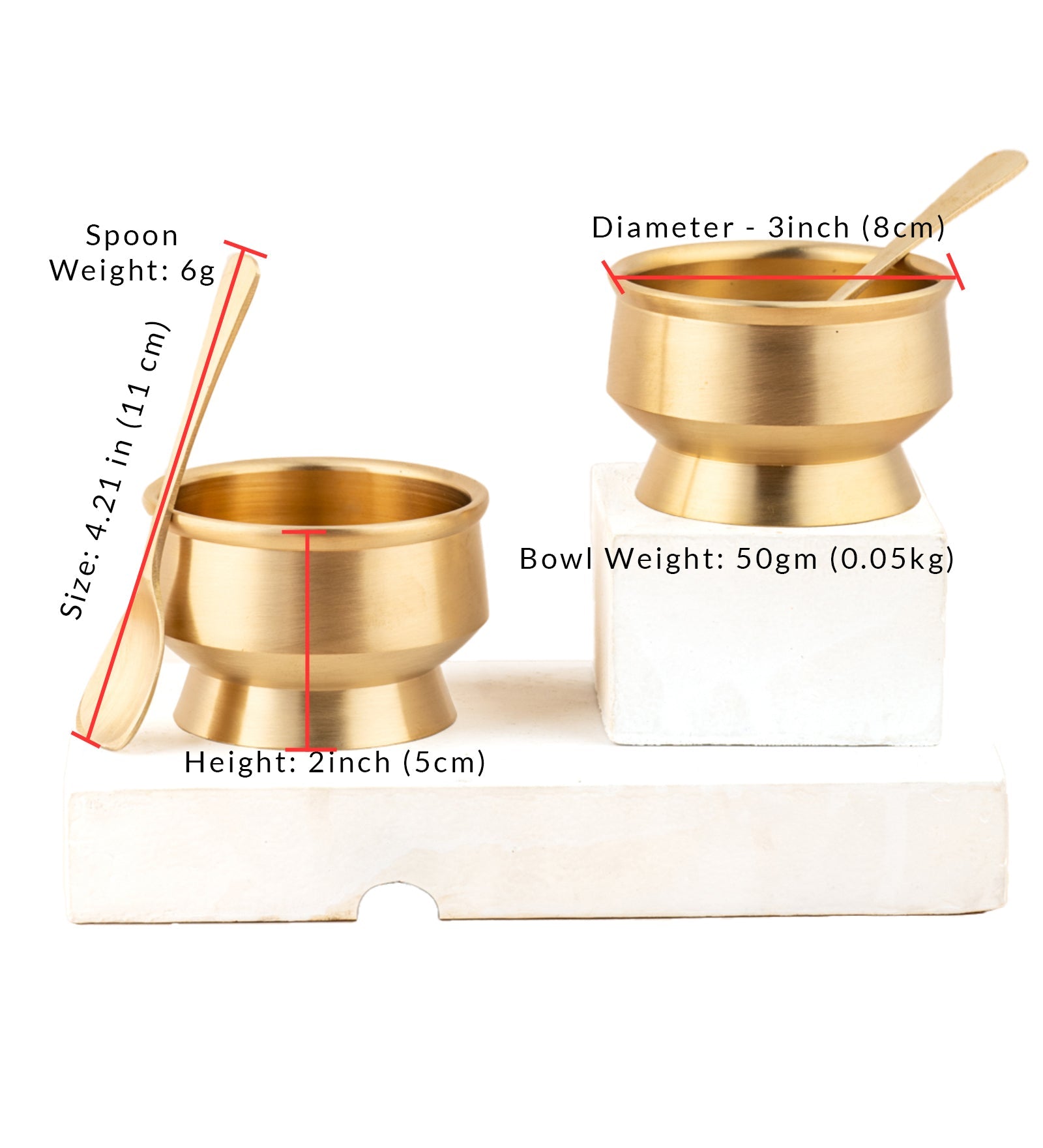 Bronze Ice Cream & Dessert Bowls – 2 Pieces with Spoons – Serving Set on Brown Living™. SKU: B41. Img 4.