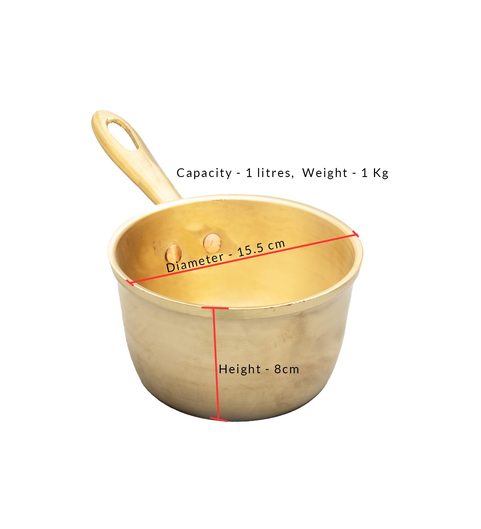 Bronze Milk Sauce Pan (1 liter) – Cookware on Brown Living™. SKU: Bronze-Saucepan-1000g-packof1. Img 3.