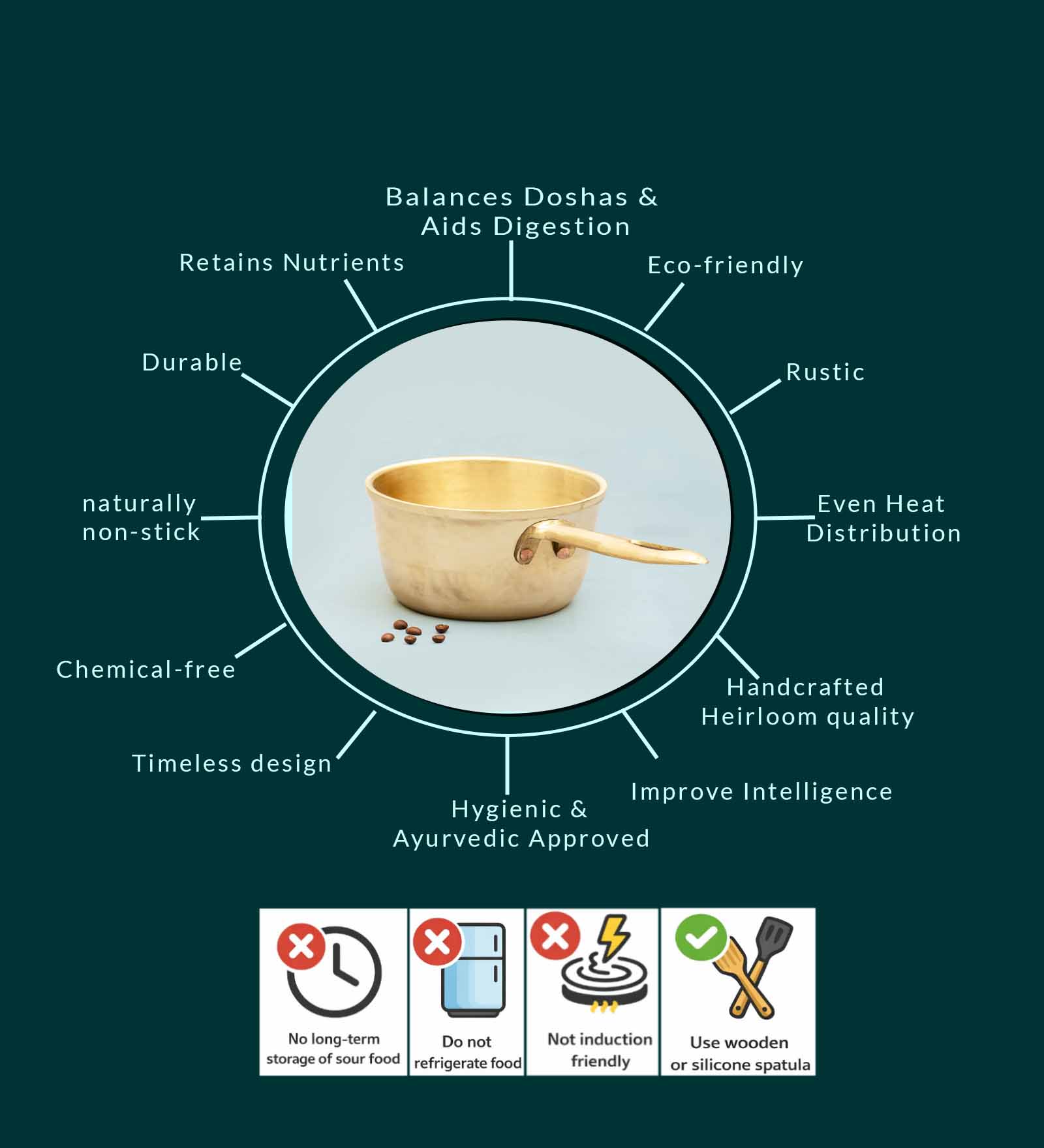 Bronze Milk Sauce Pan (1 liter) – Cookware on Brown Living™. SKU: Bronze-Saucepan-1000g-packof1. Img 4.