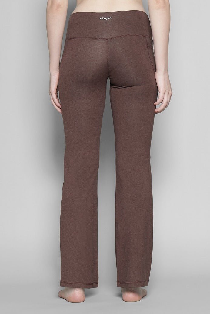 Brown Sienna Flare Yoga Pants for Women – Activewear Bottoms – Sports & Games on Brown Living™. SKU: ELSNSPCXS. Img 8.