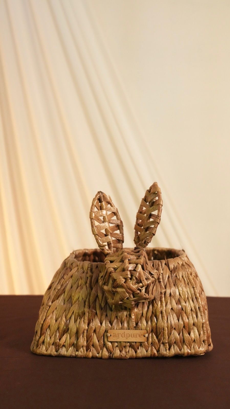 Bunny Rabbit Basket | Cute Handcrafted Basket for Décor & Storage – Baskets & Boxes on Brown Living™. SKU: 603W. Img 1.