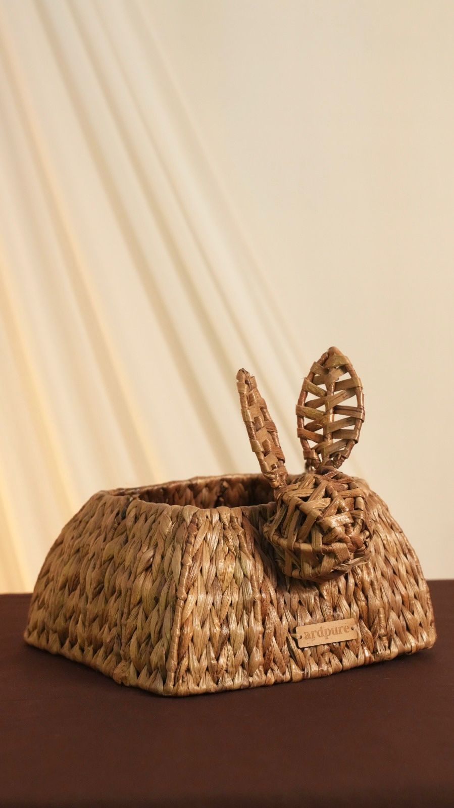 Bunny Rabbit Basket | Cute Handcrafted Basket for Décor & Storage – Baskets & Boxes on Brown Living™. SKU: 603W. Img 3.