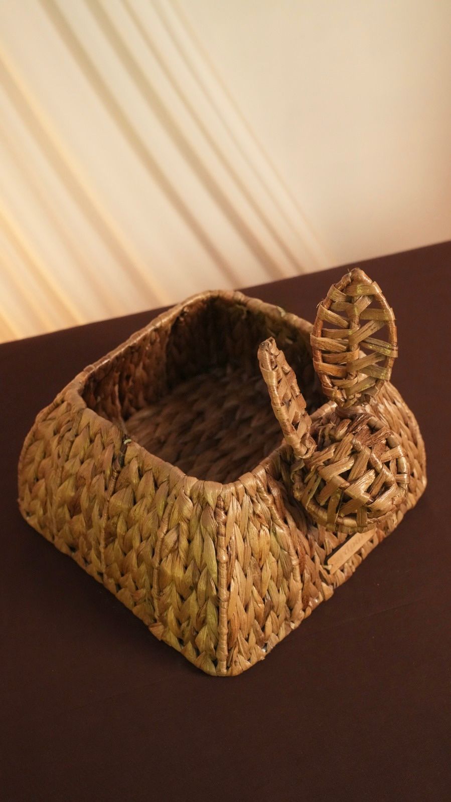 Bunny Rabbit Basket | Cute Handcrafted Basket for Décor & Storage – Baskets & Boxes on Brown Living™. SKU: 603W. Img 2.