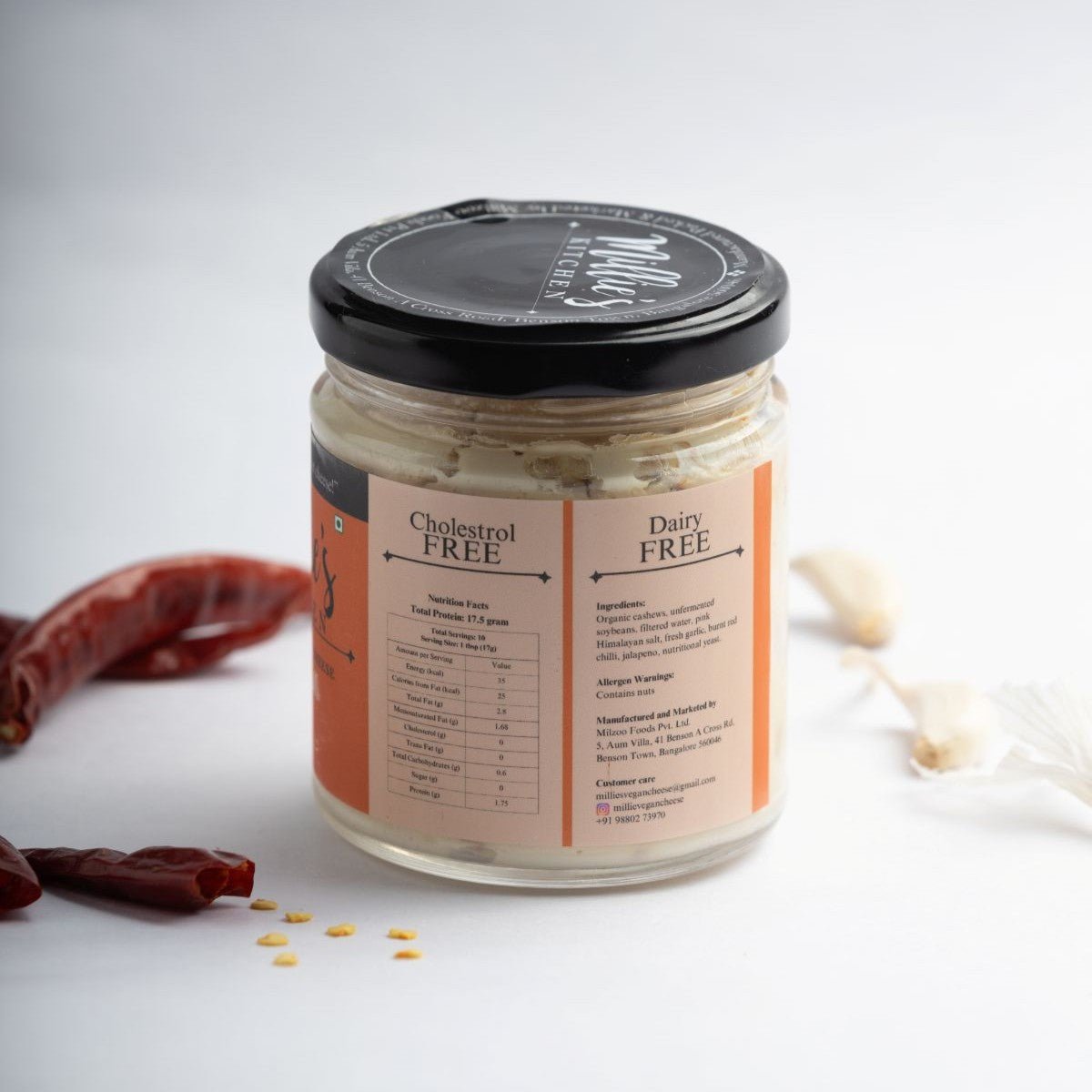 Burnt Red Chilli & Garlic - Spicy Cashew Cheese Spread – Jams & Spreads on Brown Living™. SKU: SC01RCG. Img 3.