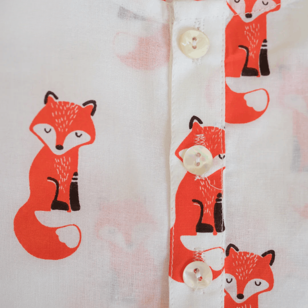 Bushy Fox - Unisex Kids Cotton Nightwear – Kids Pyjamas on Brown Living™. SKU: MITHNW-026-1. Img 7.