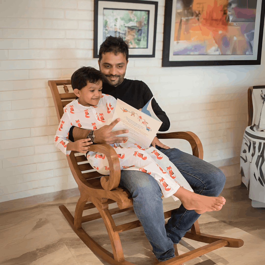 Bushy Fox - Unisex Kids Cotton Nightwear – Kids Pyjamas on Brown Living™. SKU: MITHNW-026-1. Img 9.