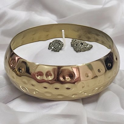 Buy 1 Get 1 Free: Aventurine & Pyrite Urli Soy Wax Candles – Candles & Fragrances on Brown Living™. SKU: BL_ASC_PK_2. Img 3.