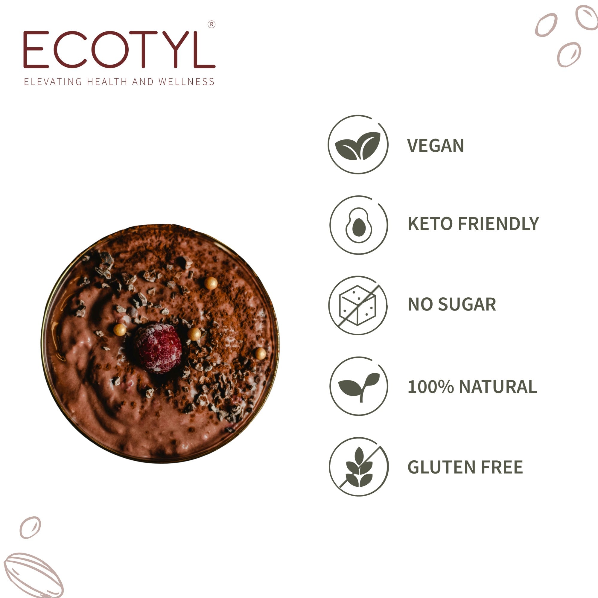 Cacao Nibs | Crunchy & Nutritious | High in Magnesium | 125g – Dried Fruits, Nuts & Seeds on Brown Living™. SKU: ECOTYL00046. Img 3.