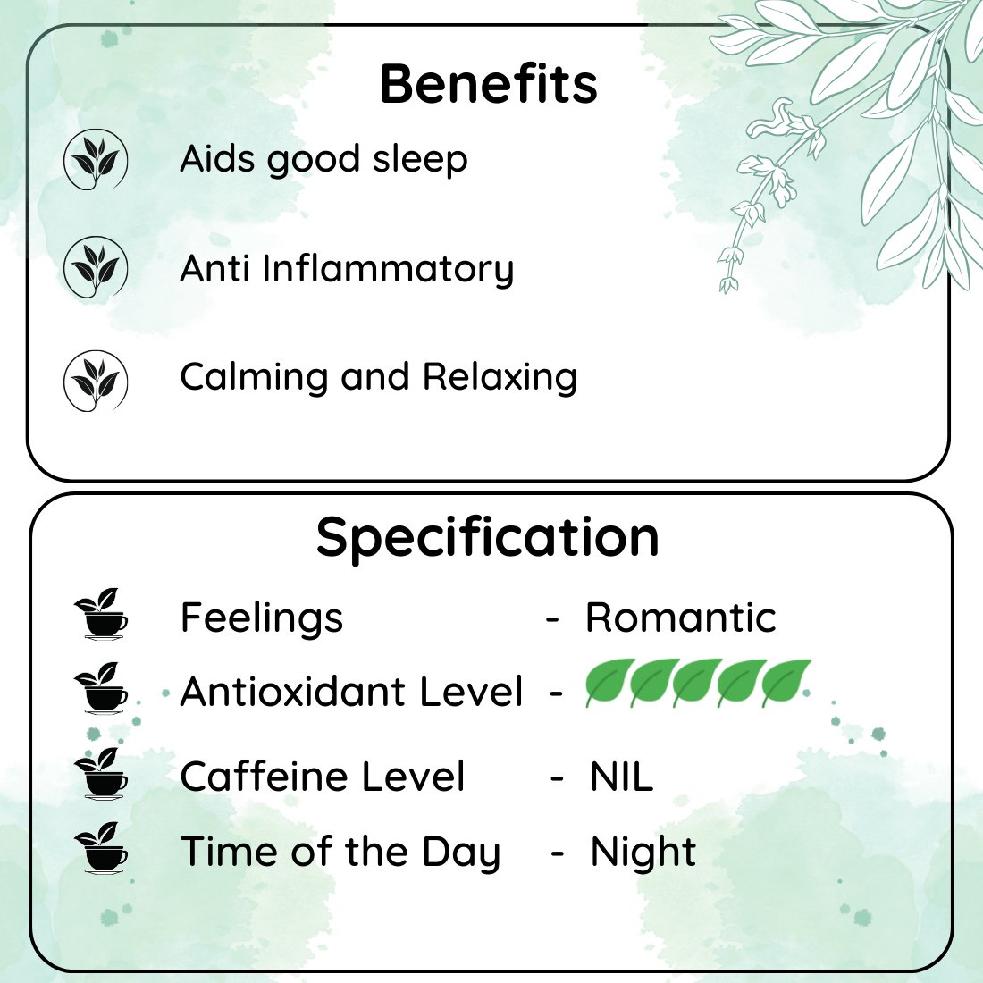 CALMING Chamomile Flower Decaf Tisane - A Tea for Sleep and Serenity – Tea by Radhikas Fine Teas and Whatnots available on Brown Living™. . SKU: 224 - 13911 - 8903555800304. Img 3.
