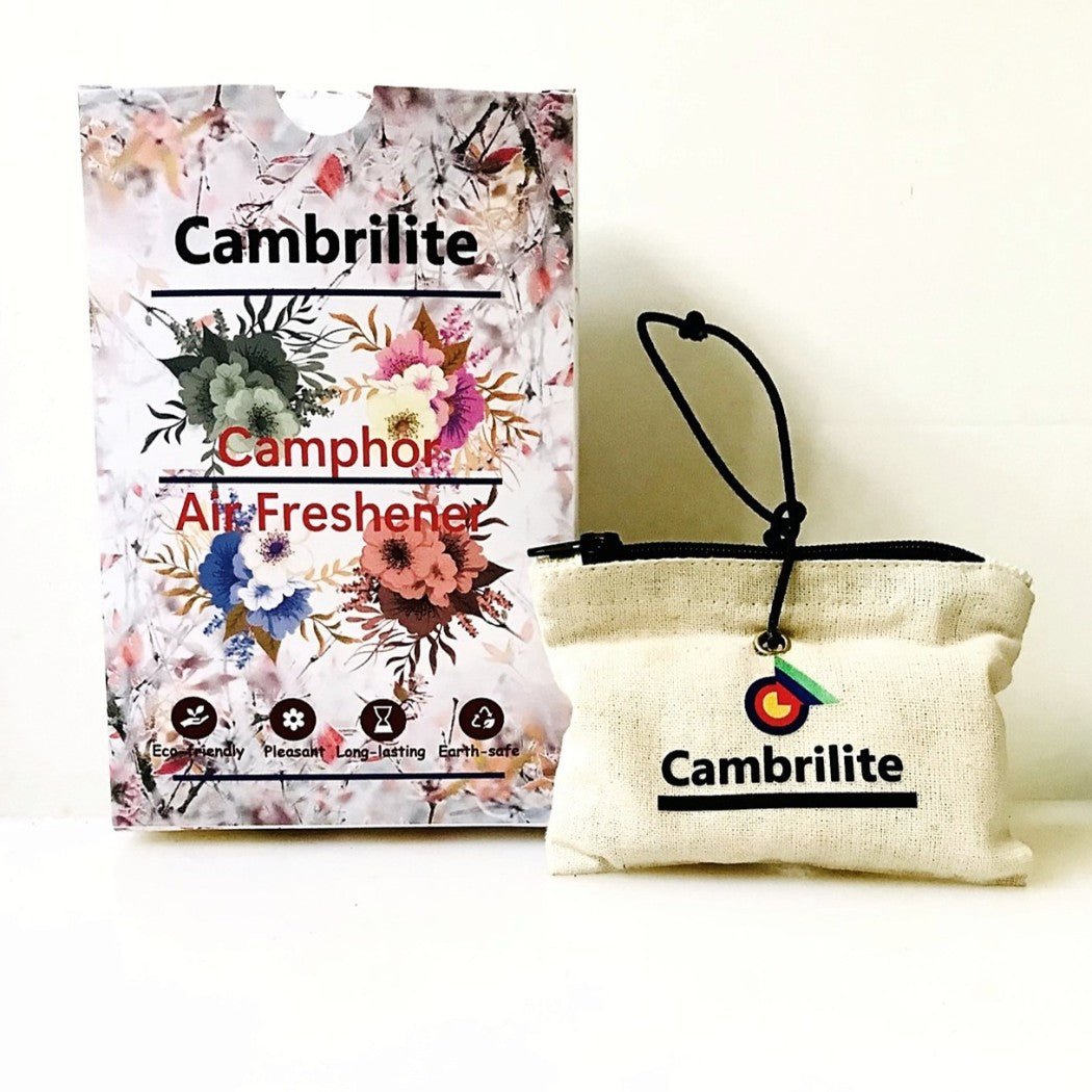Cambrilite Camphor Hanging Pouch | Natural Air Freshener for Car – Candles & Fragrances on Brown Living™. SKU: BLCMPCARRS1. Img 3.