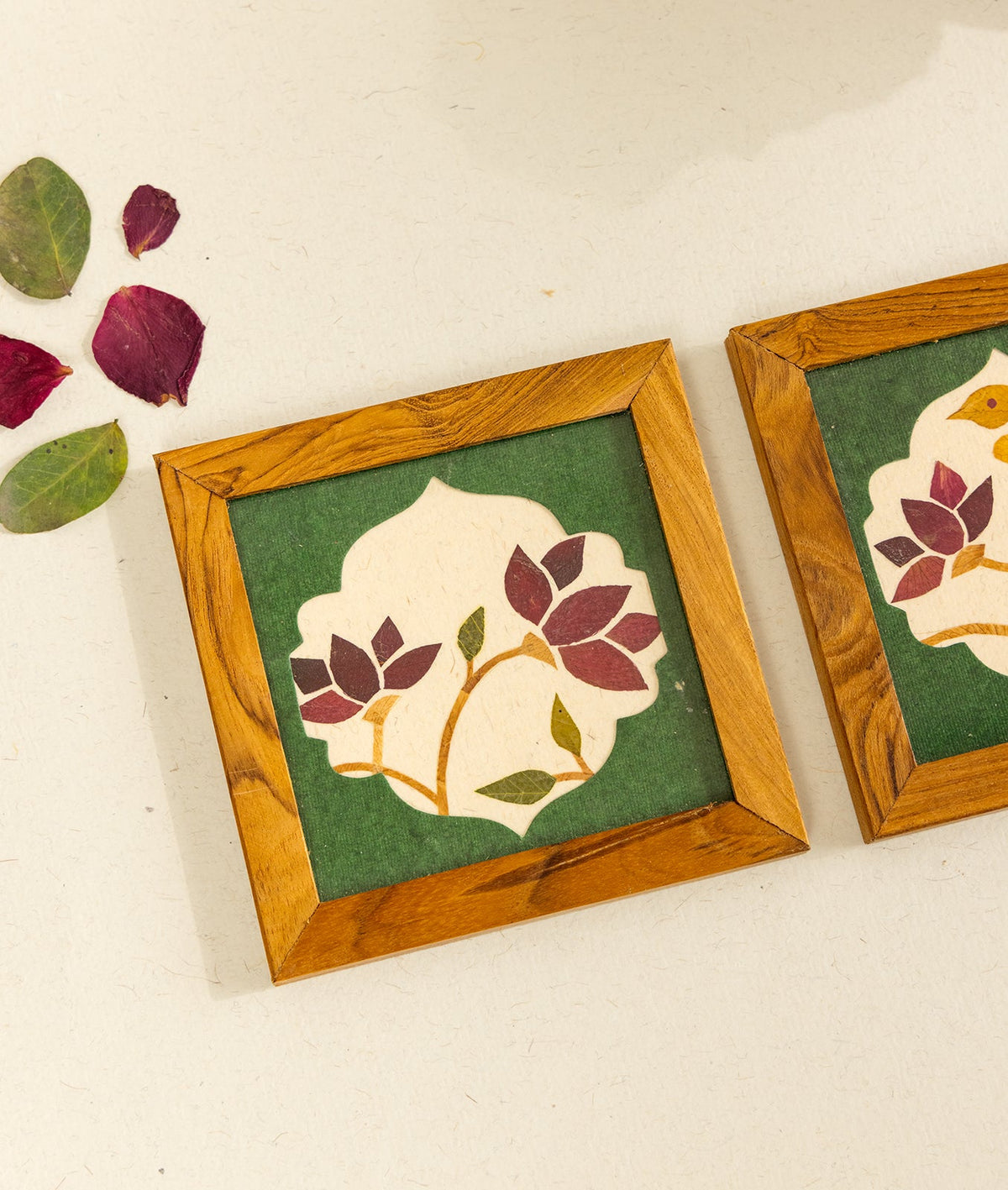 Canopy Song Coasters Set Of 2 | Diwali Festive Table Decor – Coasters on Brown Living™. SKU: Gul_Diwali_26_020. Img 3.