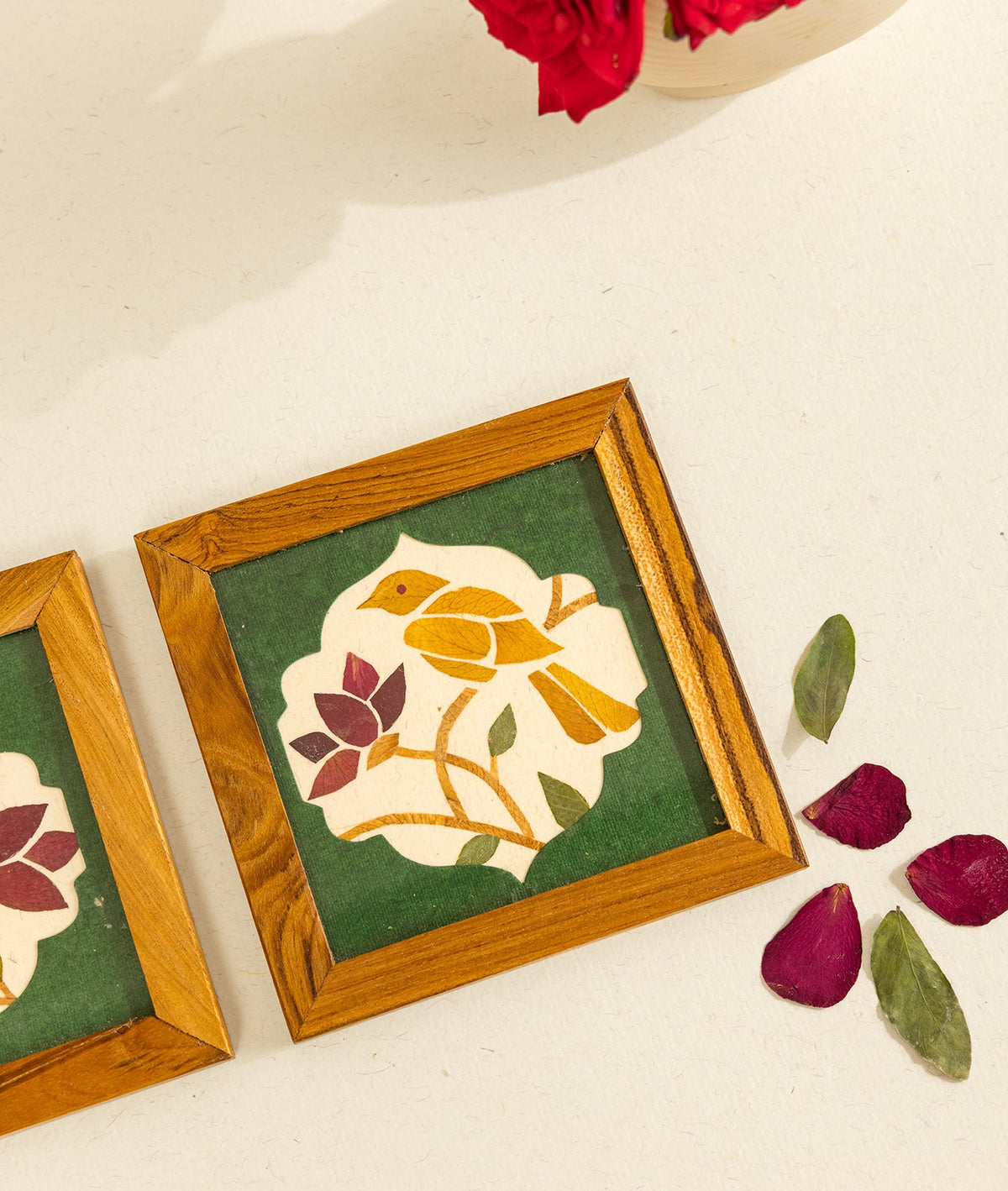 Canopy Song Coasters Set Of 2 | Diwali Festive Table Decor – Coasters on Brown Living™. SKU: Gul_Diwali_26_020. Img 2.