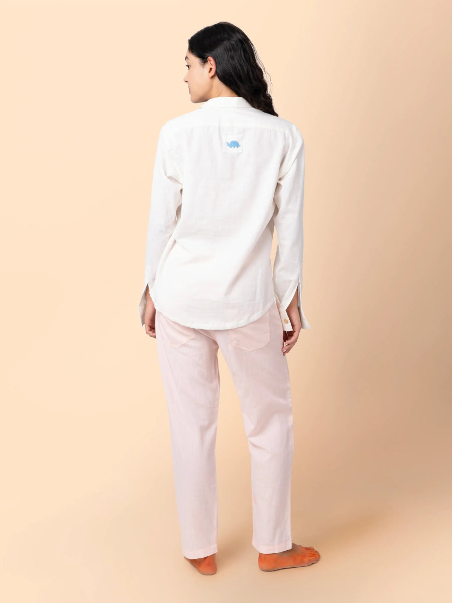 Canyon – Sustainable Cotton Linen Unisex Shirt with Flap Pockets – Men Shirt by Phuhar's available on Brown Living™. Natural Xs. SKU: pH1661. Img 15.