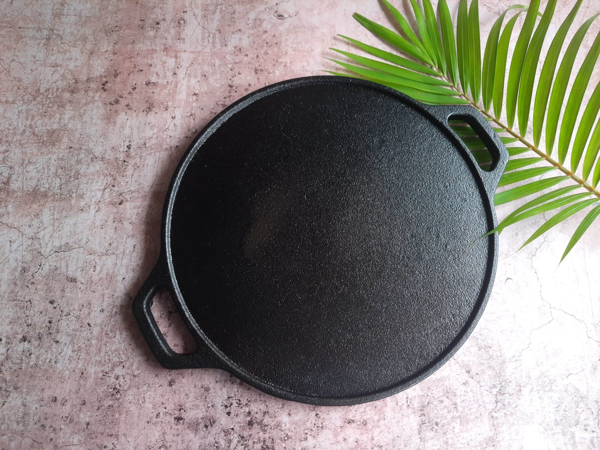 Cast Iron Double Handle Dosa Tawa | Heavy Duty Traditional Cookware – Cookware on Brown Living™. SKU: 38667693769. Img 1.