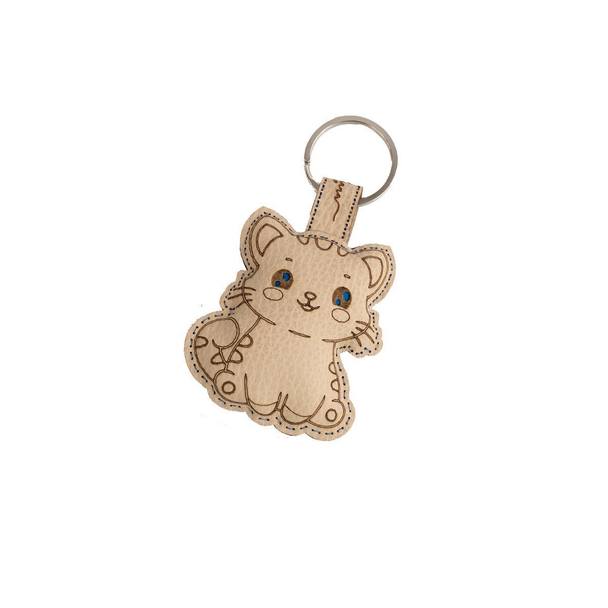 Cat Key Chain – Artisan - Made from Upcycled Materials – Gift on Brown Living™. SKU: KC005. Img 1.