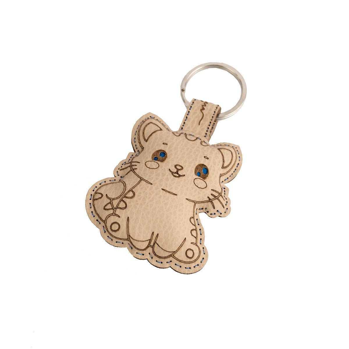 Cat Key Chain – Artisan - Made from Upcycled Materials – Gift on Brown Living™. SKU: KC005. Img 2.