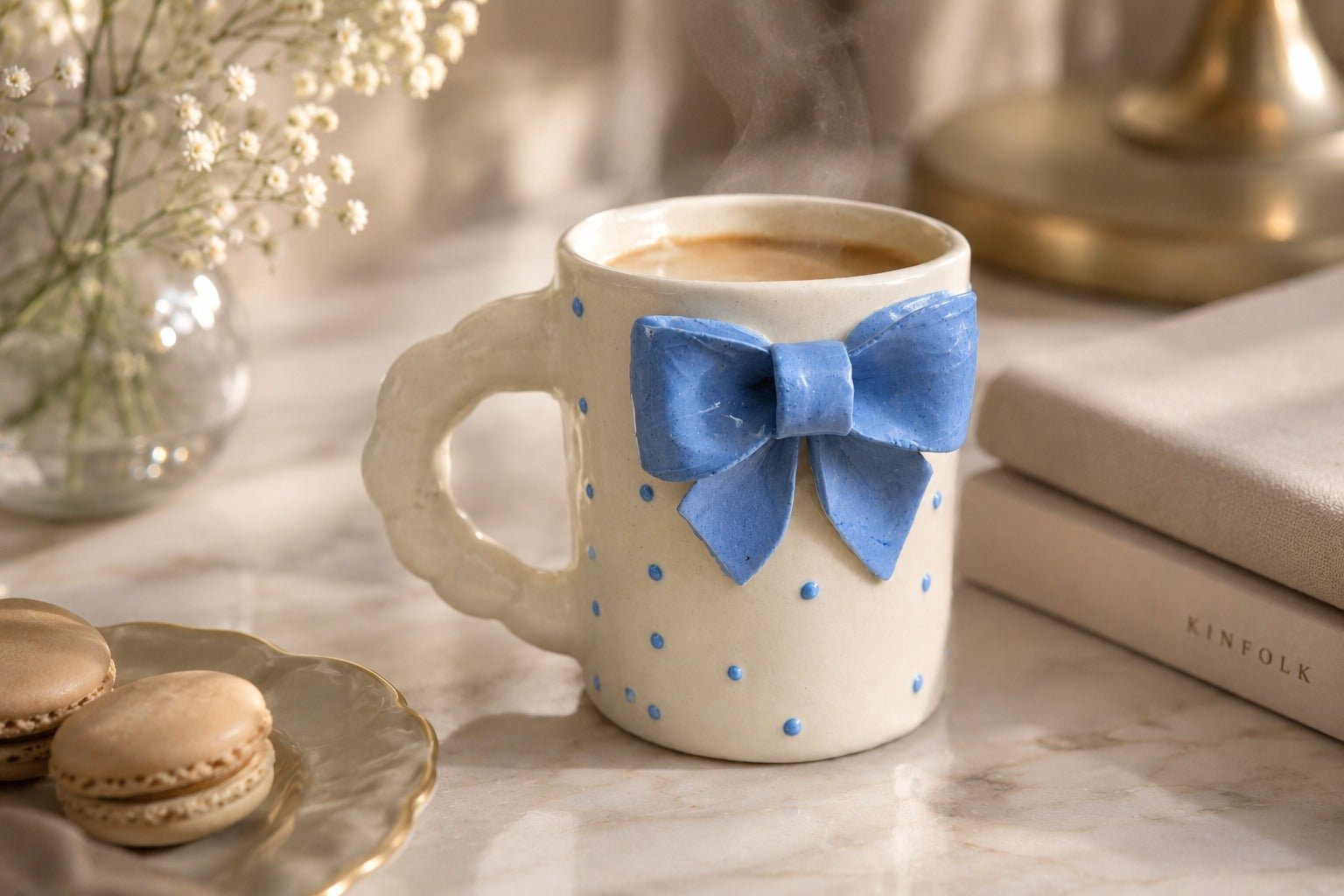 Ceramic Coffee & Tea Cups | Handmade Stoneware Drinkware Set – Cups & Saucers on Brown Living™. SKU: BBM. Img 9.