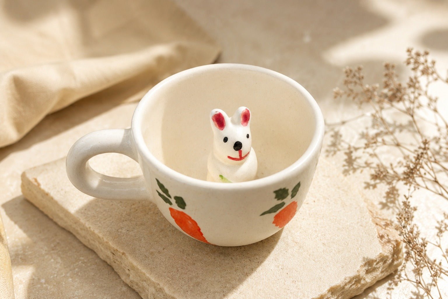 Ceramic Coffee & Tea Cups | Handmade Stoneware Drinkware Set – Cups & Saucers on Brown Living™. SKU: CCM. Img 5.