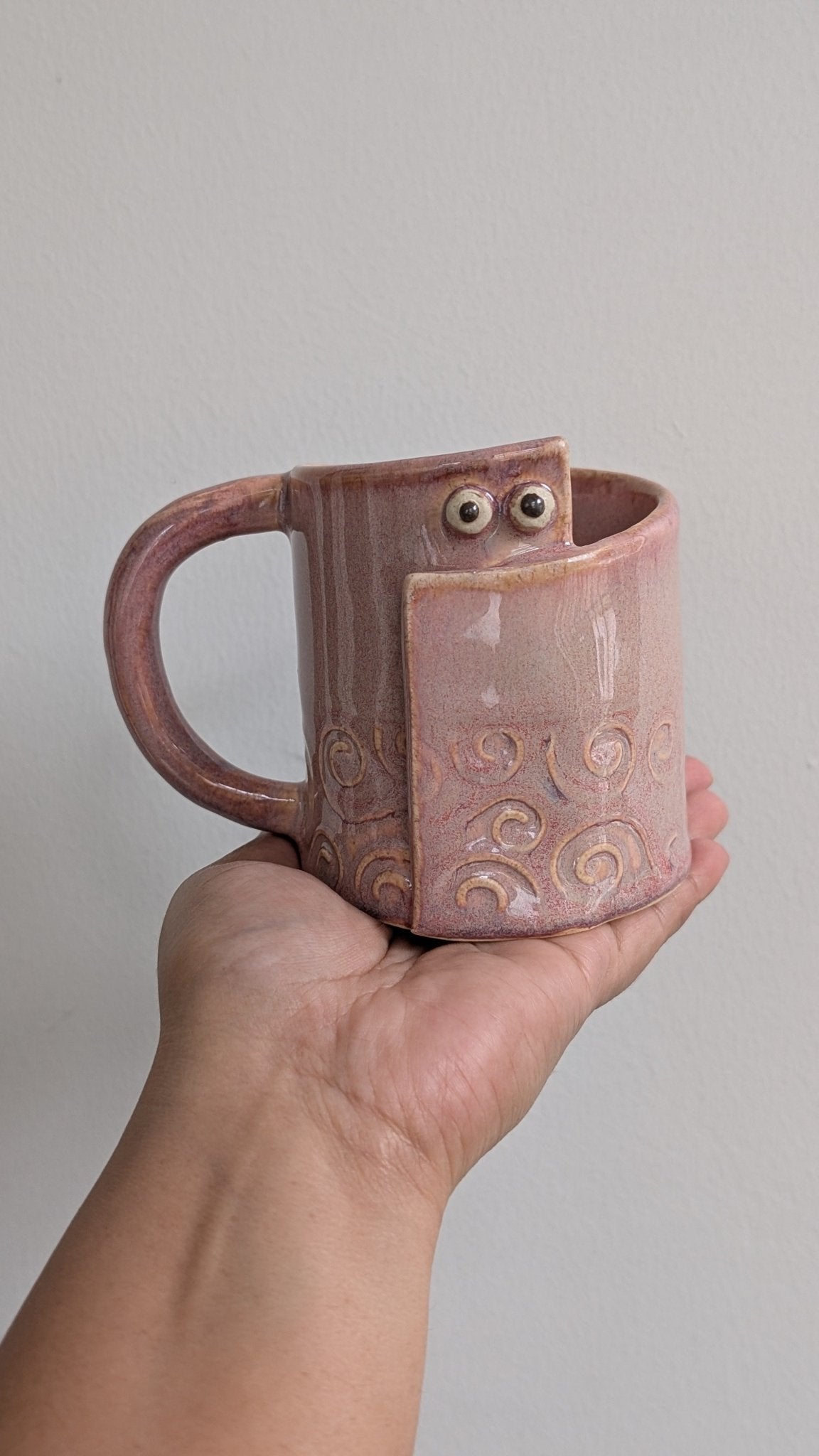 Ceramic Cup - Peek a Boo (Pink) – Mugs on Brown Living™. SKU: PAB - CUP - P1. Img 1.