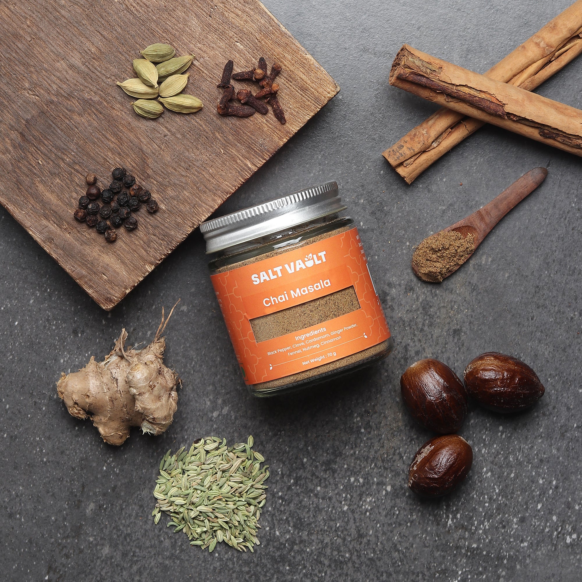 Chai Masala | Aromatic Blend With Cardamom, Cloves, Ginger & Pepper – Seasonings & Spices on Brown Living™. SKU: CM1JAR070. Img 3.