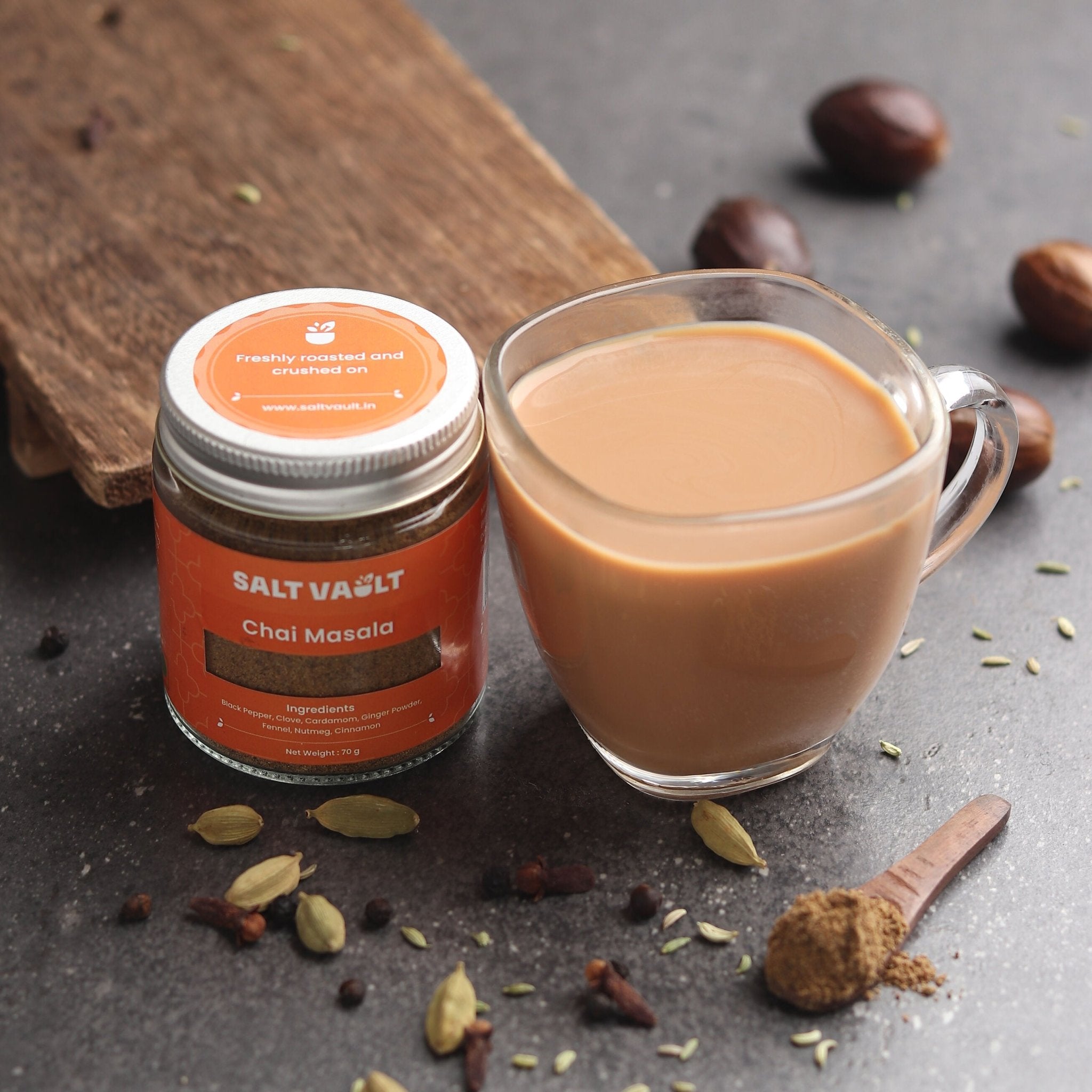 Chai Masala | Aromatic Blend With Cardamom, Cloves, Ginger & Pepper – Seasonings & Spices on Brown Living™. SKU: CM1JAR070. Img 4.