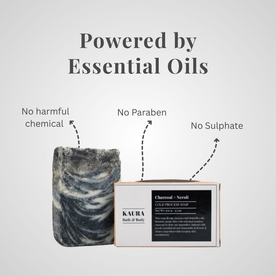Charcoal & Neroli Soap Bar for Deep Cleansing | 100g – Body Soap by Kaura available on Brown Living™. . SKU: KI312. Img 6.