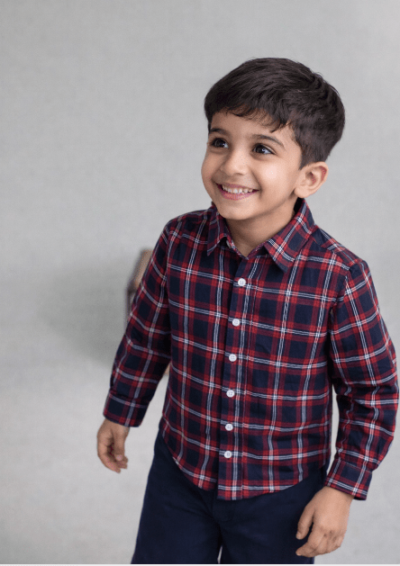 Checkered Box Shirt Regular Fit for Boys | Casual & Stylish Shirt – Kids Shirts on Brown Living™. SKU: PB214_1. Img 1.