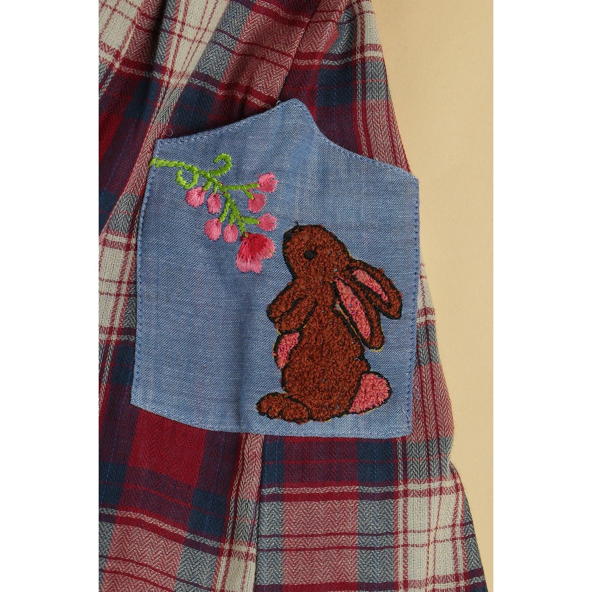 Checkered Rabbit Dress | Soft Cotton Dress for Girls – Kids Daywear Sets on Brown Living™. SKU: MCBL89DP. Img 8.