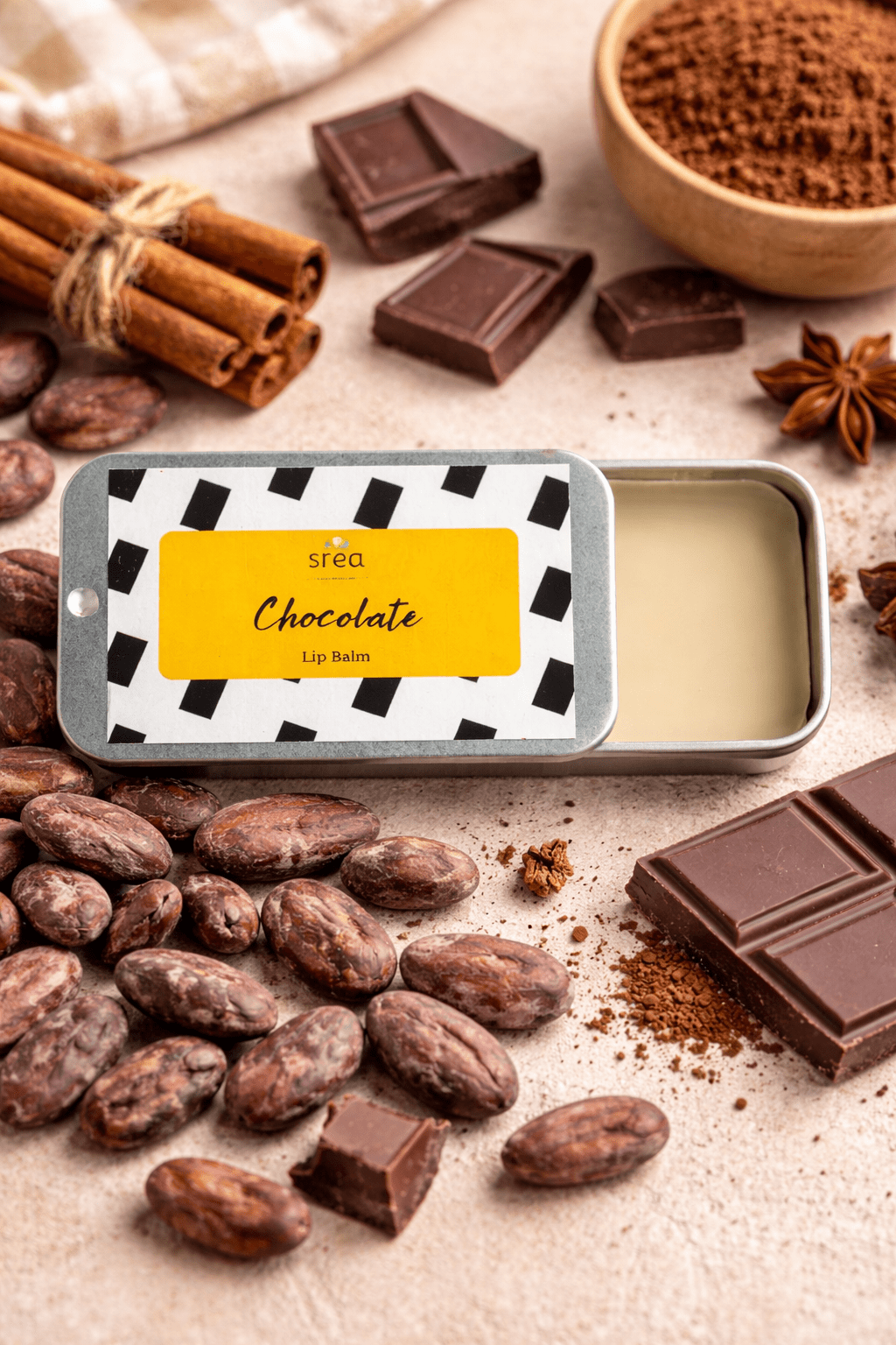 Chocolate Lip Balm | Nourishing Lip Care – Lip Balms on Brown Living™. SKU: SN-LB-CH-10. Img 1.