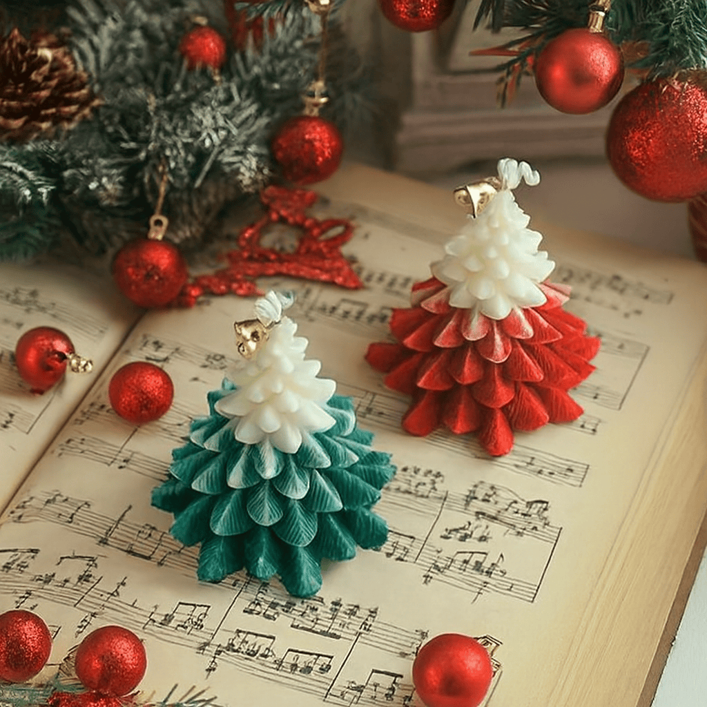 Christmas Tree Candle – Set of 2 | Festive Decorative Candles – Candles & Fragrances on Brown Living™. SKU: LUSH_0028. Img 1.