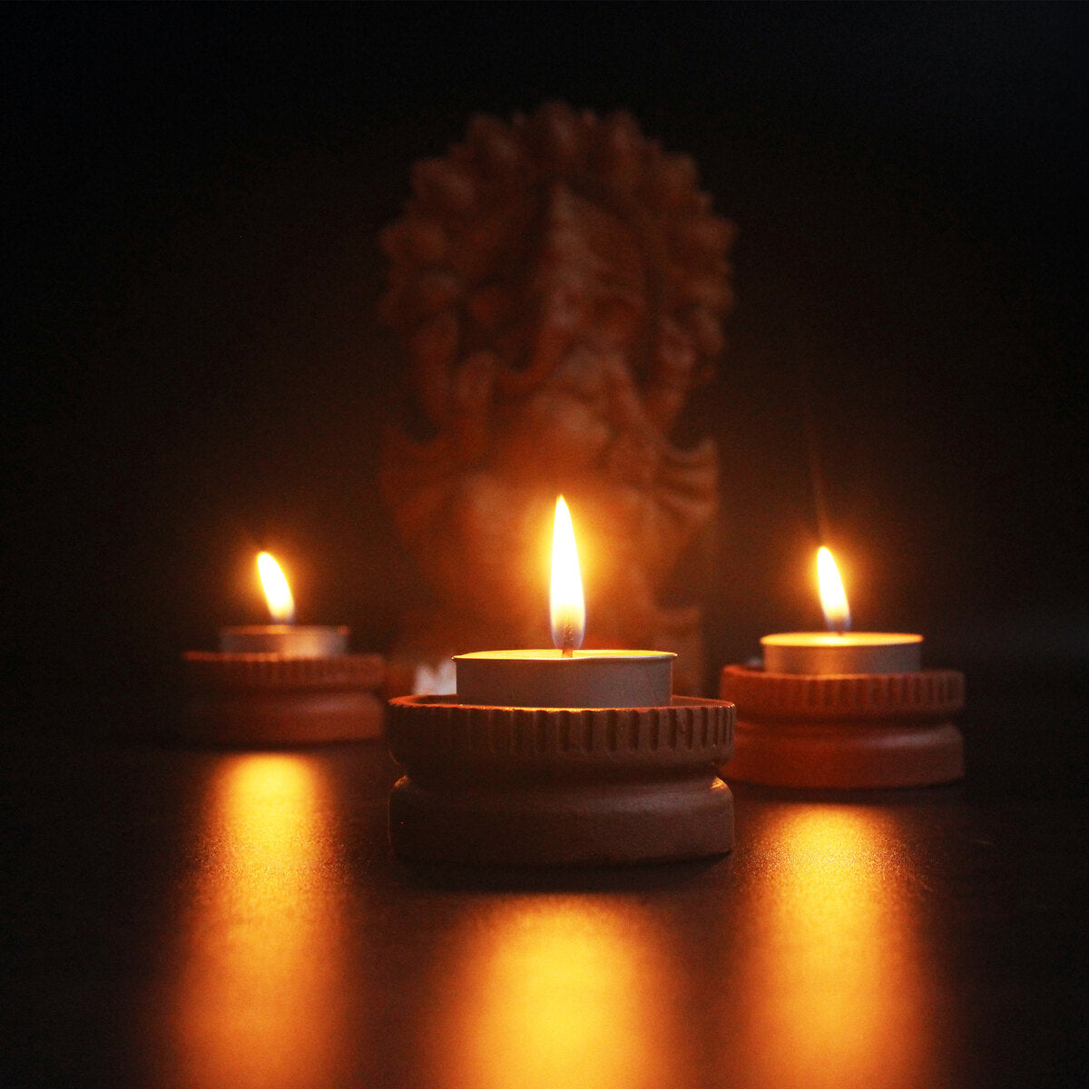 Tab Tech Candle Holder - Set of 6 with 6 Free Soywax Tealights | Verified Sustainable by Brown Living™