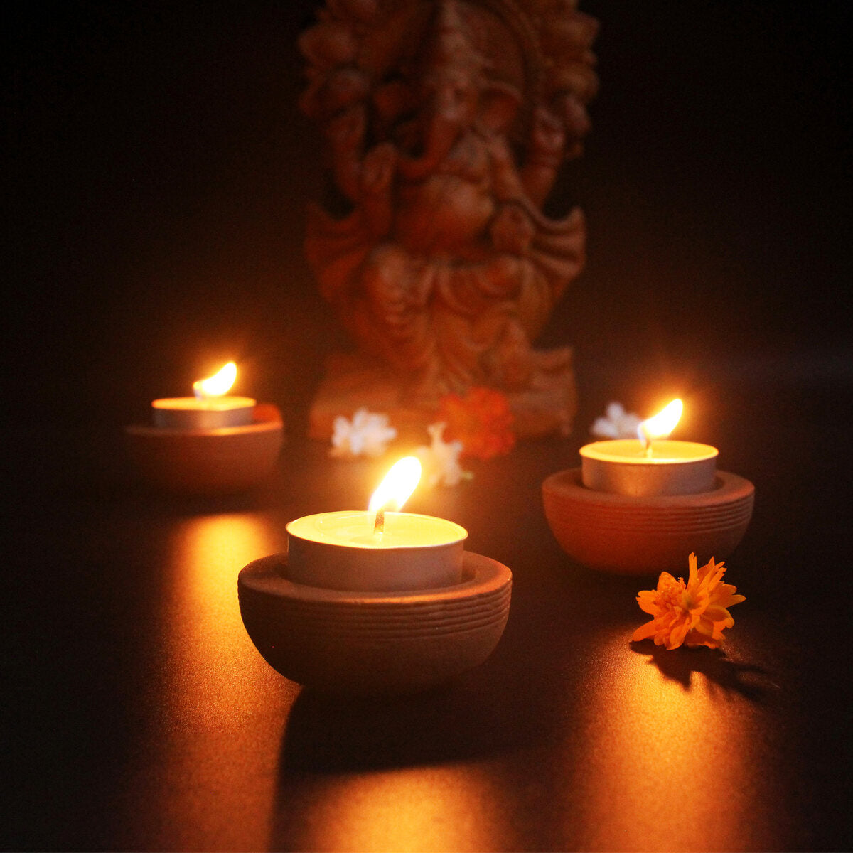 Tab Zems Candle Holder - Set Of 6 with Free 6 Soywax Tealights – Candles & Fragrances on Brown Living™. SKU: CHTB - ZEM/6. Img 4.