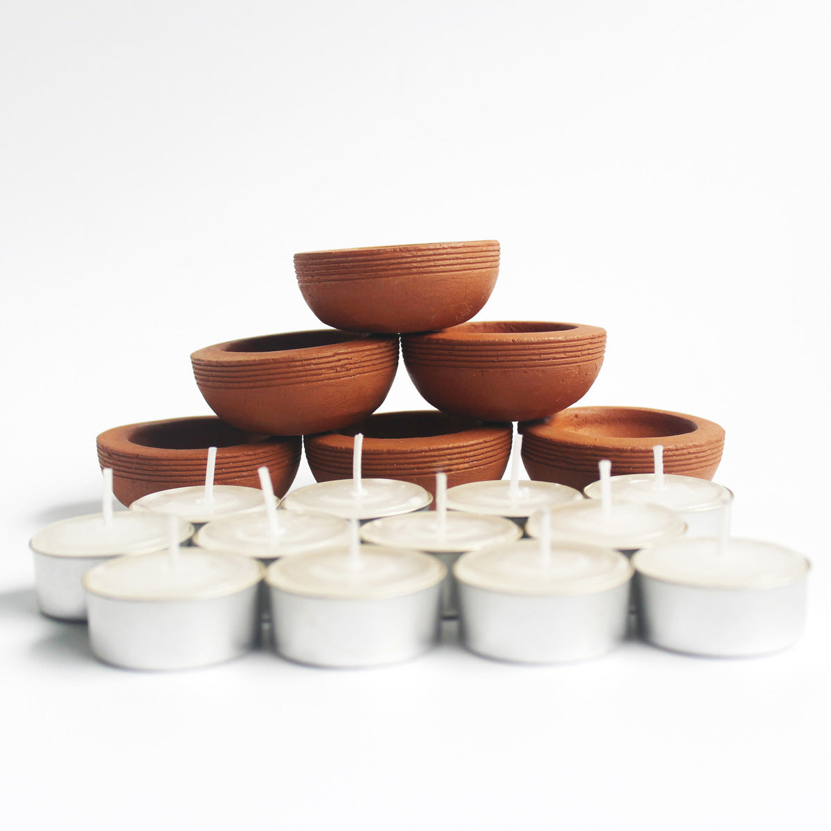 Tab Zems Candle Holder - Set Of 6 with Free 6 Soywax Tealights – Candles & Fragrances on Brown Living™. SKU: CHTB - ZEM/6. Img 3.