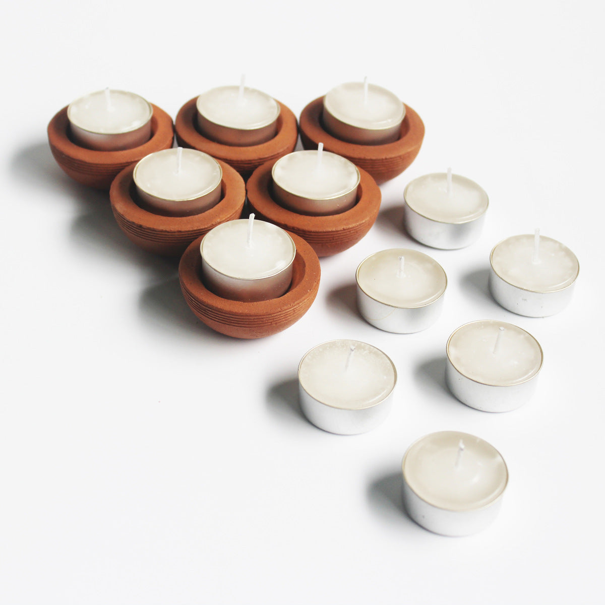 Tab Zems Candle Holder - Set Of 6 with Free 6 Soywax Tealights – Candles & Fragrances on Brown Living™. SKU: CHTB - ZEM/6. Img 2.