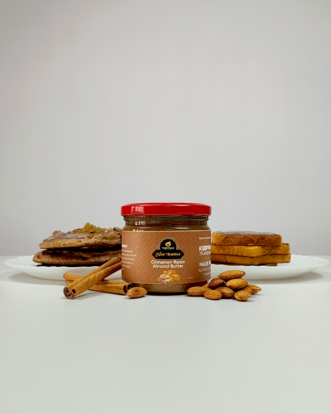 Cinnamon Raisin Almond Butter | Flavoured Nut Butter | 300g – Jams & Spreads on Brown Living™. SKU: TP-NB-ABR. Img 2.