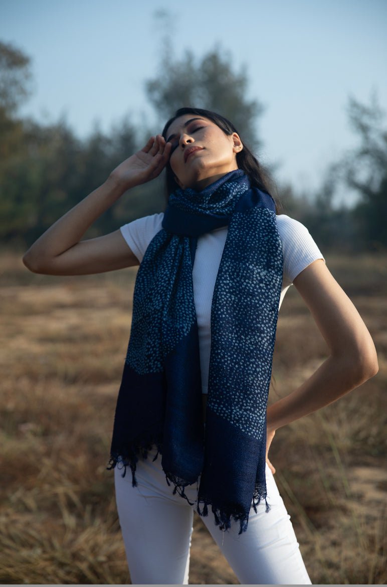 Circle of life 100% Natural Ahimsa Tussar Peace Silk Scarf – Womens Scarf on Brown Living™. SKU: NAESWT08. Img 3.