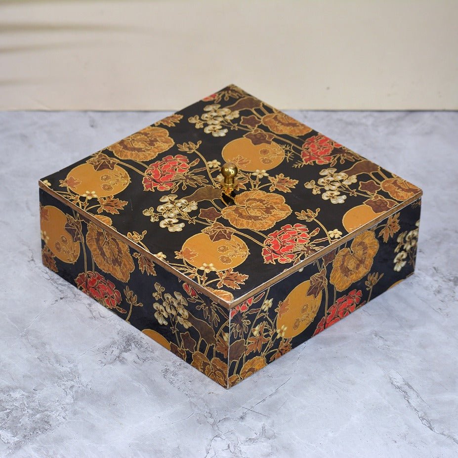 Classic Black Handcrafted MDF Box – Home Decor on Brown Living™. SKU: MJ00096BX. Img 2.