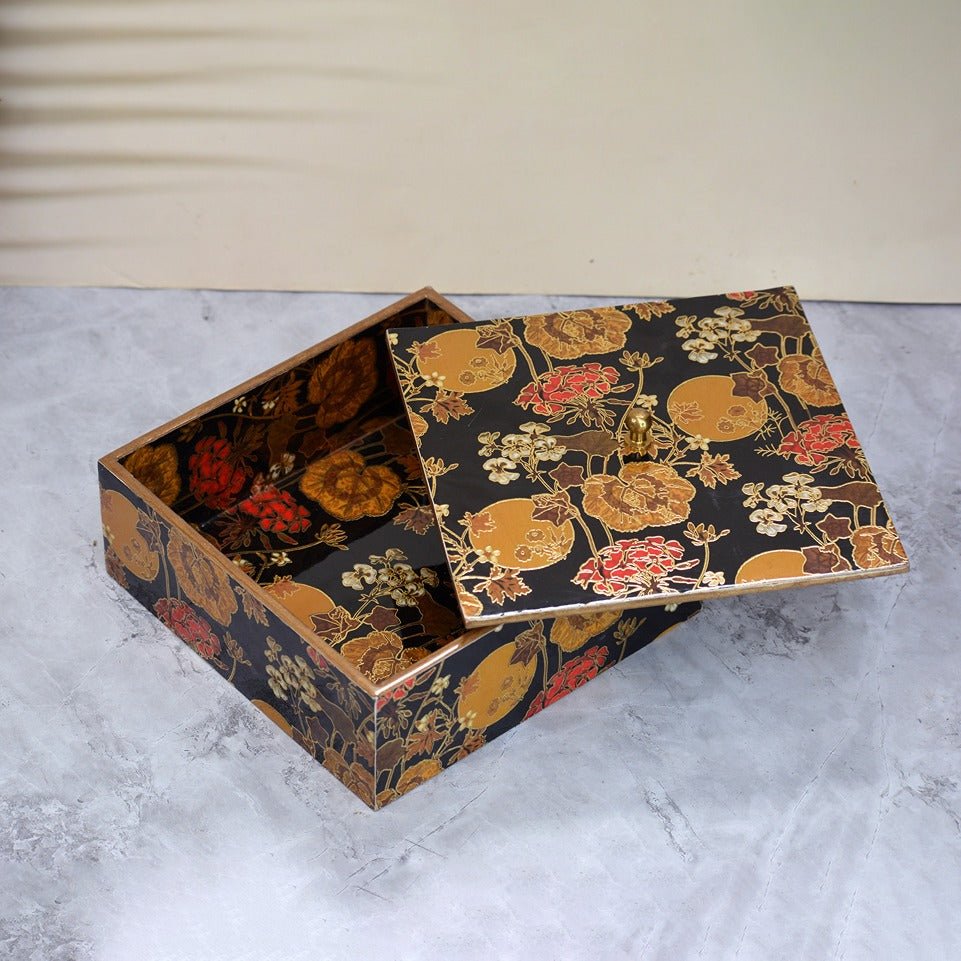 Classic Black Handcrafted MDF Box – Home Decor on Brown Living™. SKU: MJ00096BX. Img 1.