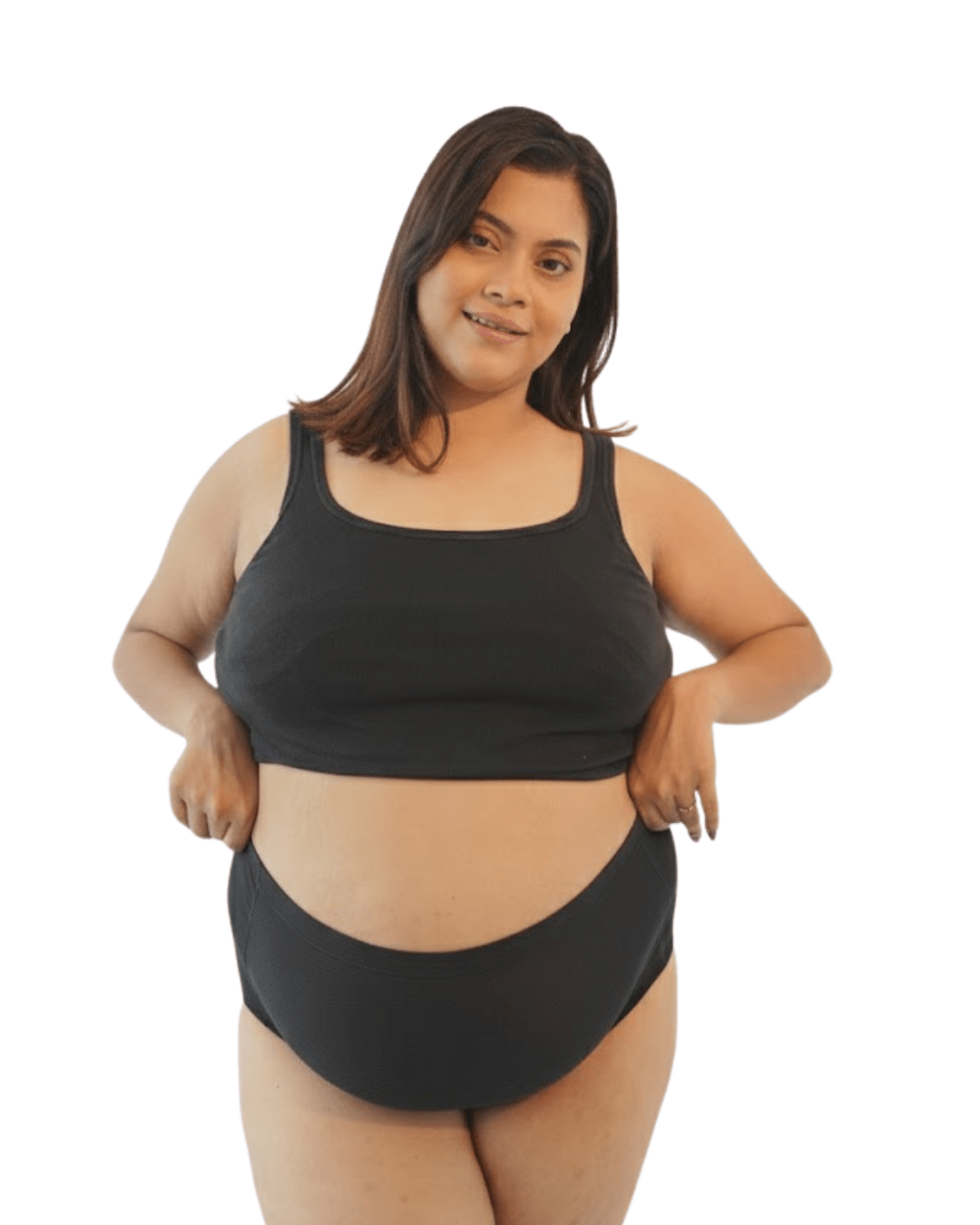 Classic Black Mama Lingerie Set – Womens Maternity Wear on Brown Living™. SKU: 005BABlackMamaAOPXS. Img 2.