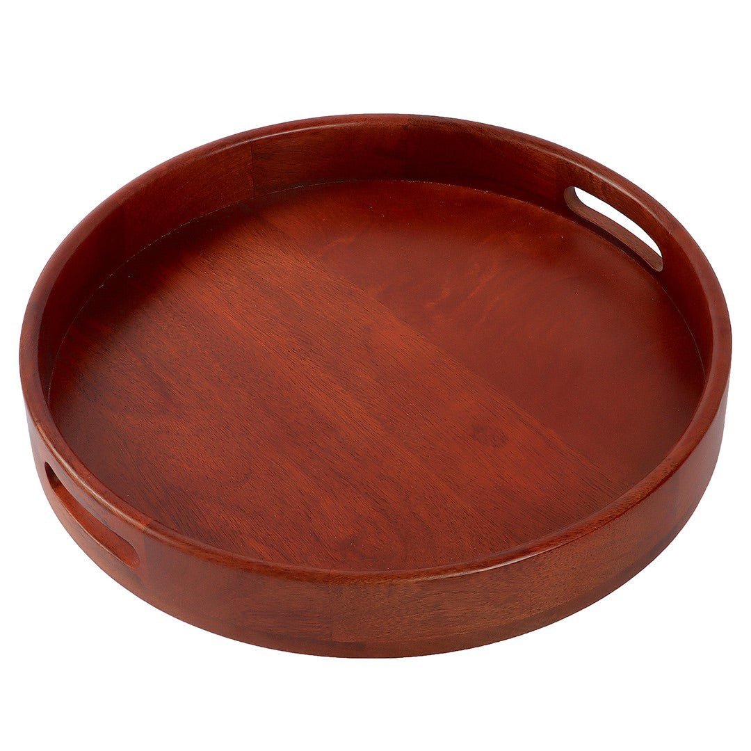 Classic Round Serving Wooden Tray (Large, 16 Inch) – Trays & Platters by Brick Brown available on Brown Living™. . SKU: BB0163L. Img 2.