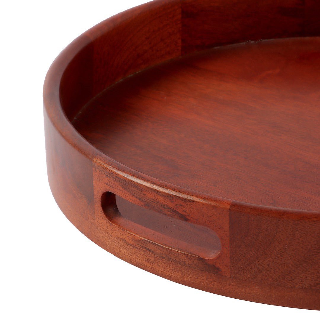 Classic Round Serving Wooden Tray (Large, 16 Inch) – Trays & Platters by Brick Brown available on Brown Living™. . SKU: BB0163L. Img 3.