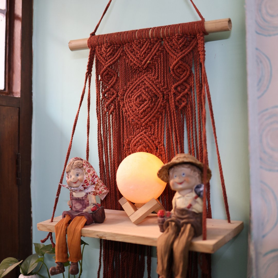 Classic Walnut Brown Wall Organiser – Wall Decor on Brown Living™. SKU: SAR150. Img 2.