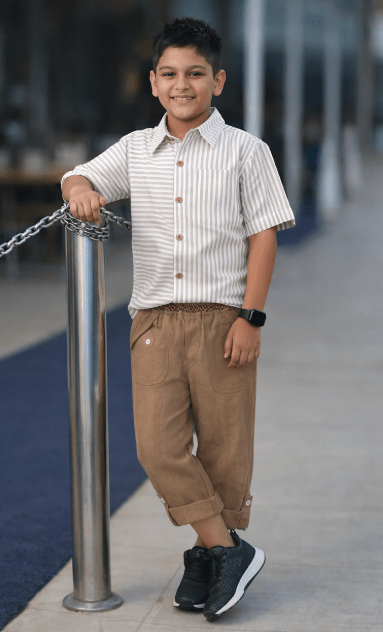 Classic White Shirt for Kids – Comfortable Cotton Casual Wear – Kids Shirts on Brown Living™. SKU: PB229_1. Img 1.