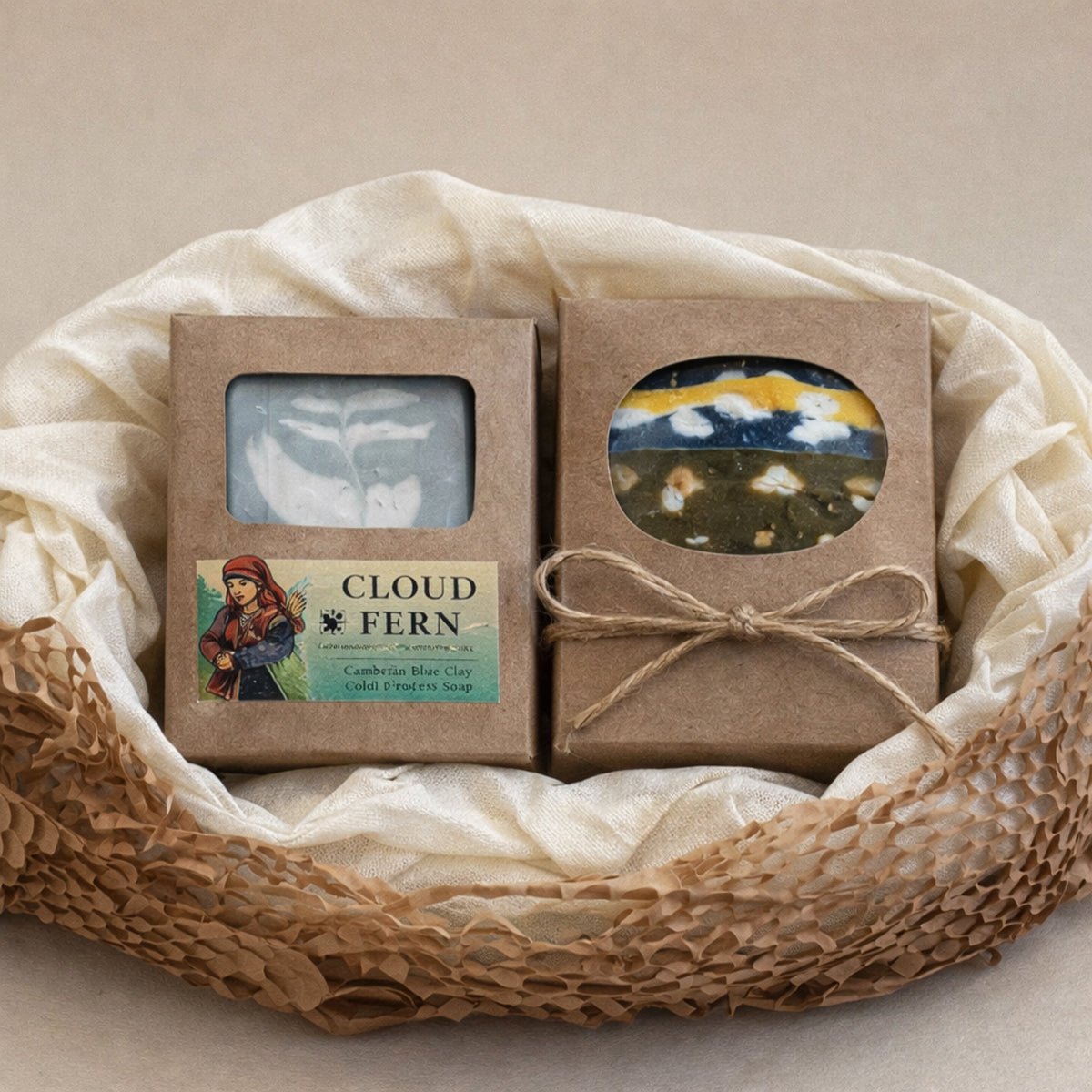 Cloud Fern & Twilight Herbscape Soap Set (Pack of 2) – Soap on Brown Living™. SKU: LN-SET-CFTH-01. Img 1.