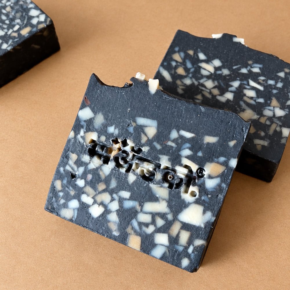Coal Confetti Coconut Milk Cold Process Soap – Soap on Brown Living™. SKU: ACP01. Img 3.