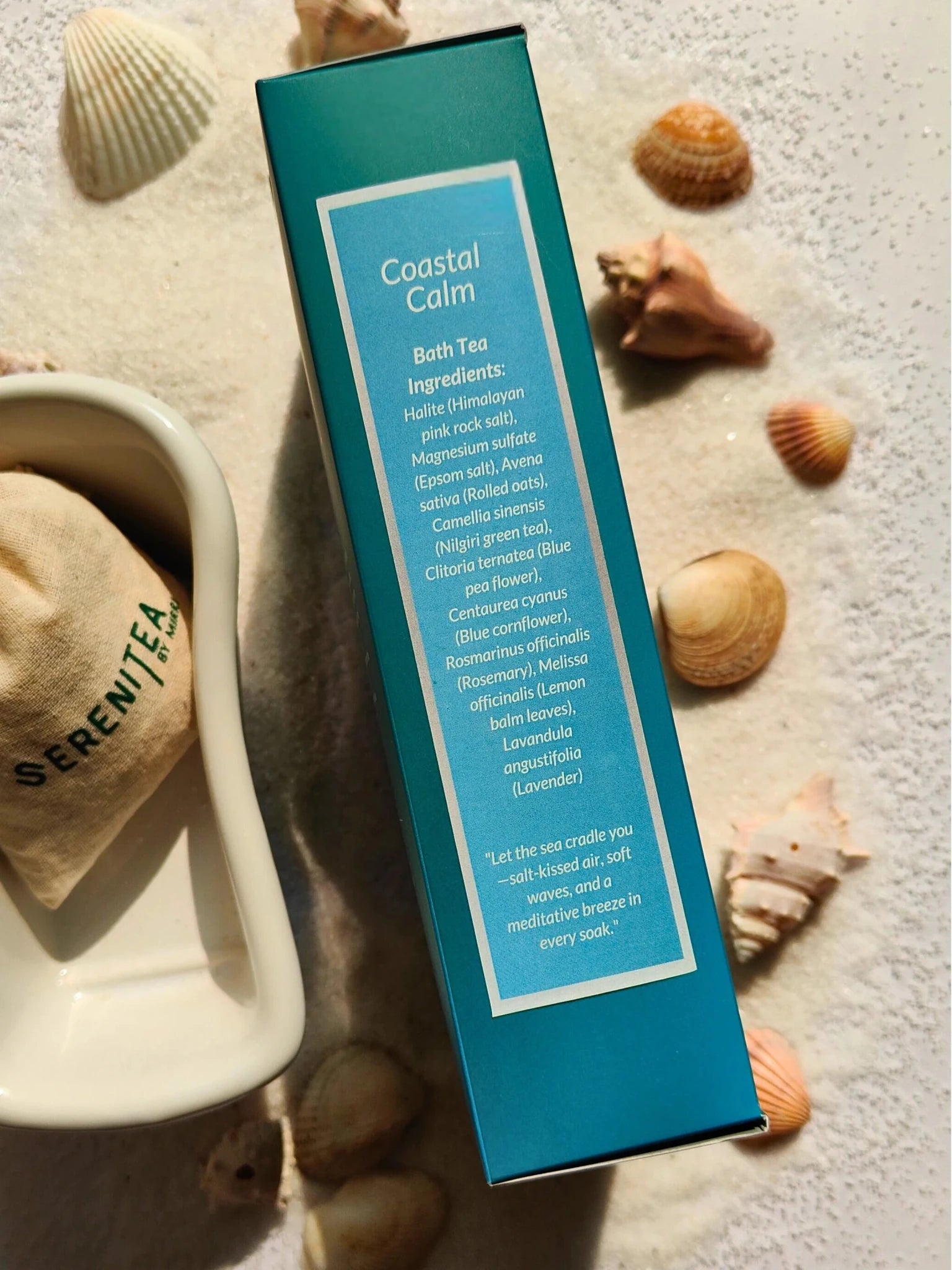 Coastal Calm Bath Tea – Soothing Herbal Bath Infusion for Relaxation – Bath Salt on Brown Living™. SKU: 300003. Img 2.